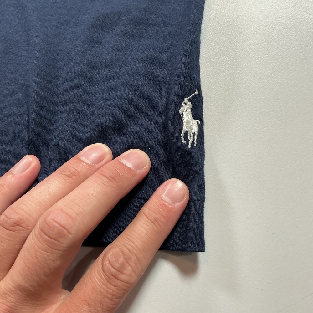 Y2K VTG Polo Ralph Lauren UNC Tar Heels Golf Shirt XL Navy Pima Cotton Preppy - Picture 5 of 6